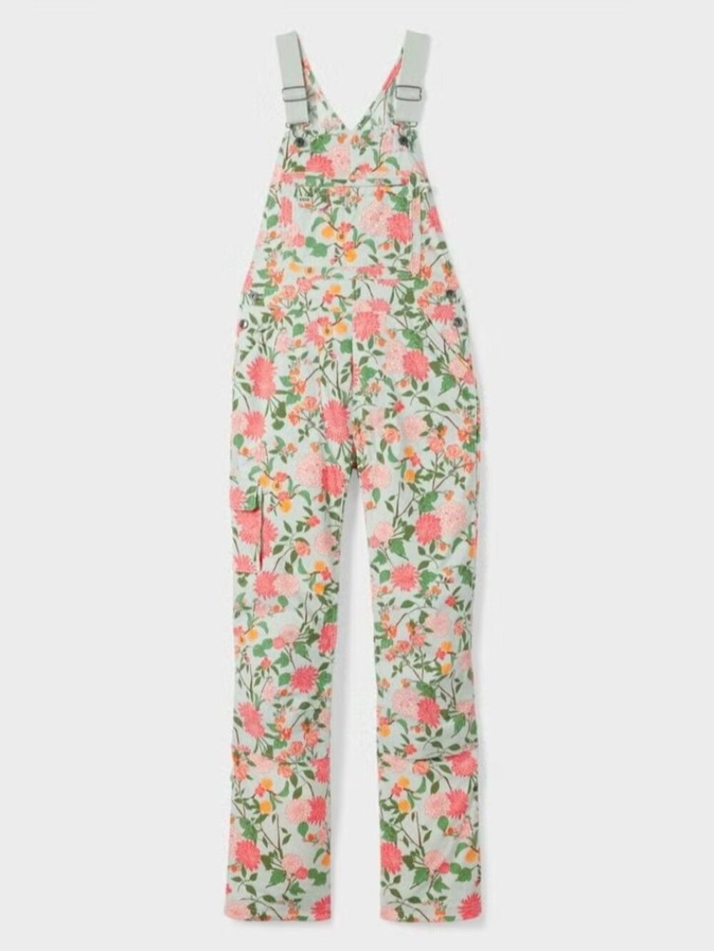 NWT Duluth Trading Co Heirloom Gardening Bib Overall in Mint Summer Dahlia S